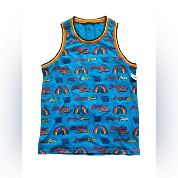 Disney Parks Disneyland Resort Retro blue with multi-color sleeveless Tank top - Picture 1 of 7